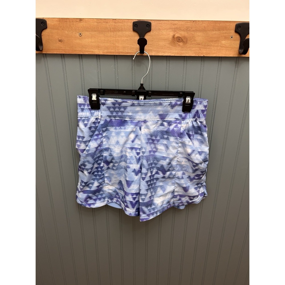 Columbia Athletic Shorts Womens‎ M Blue Graphic Print Casual Outdoor